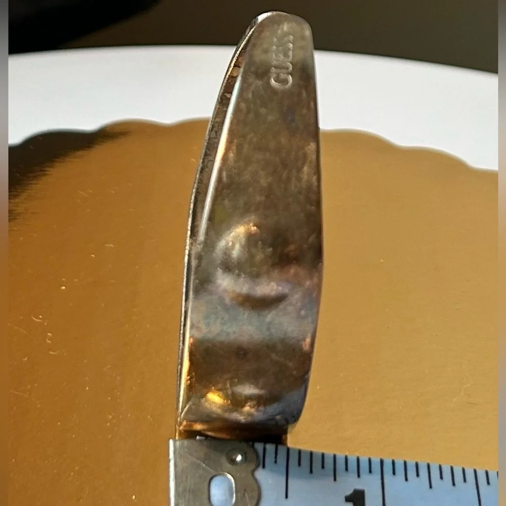 Silver Cuff by GUESS -  distressed design - Picture 6 of 6